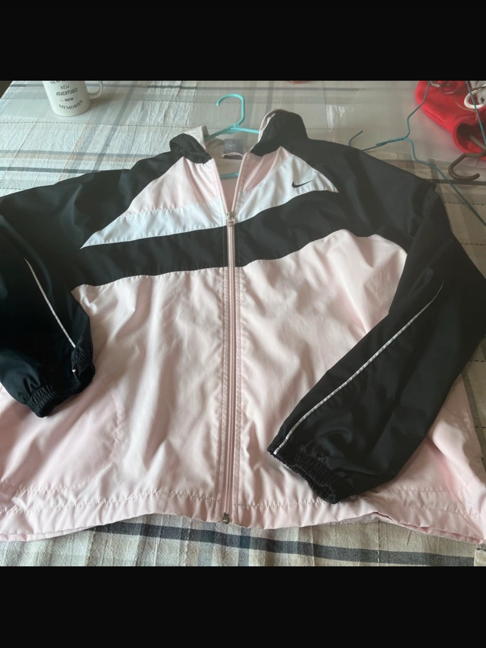 Nike Women’s Light Pink and Black Colorblock Bomber Jacket